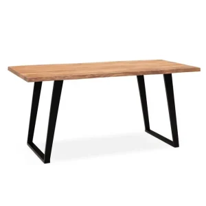 Endast idag Wohnling Matbord Wohnling Massivt trä med trädkanter, rektangulär, lantlig stil Svart, vinklad, 180x90 cm Svart, vinklad, 180x90 cm - Möbler