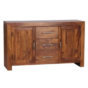 Wohnling Sideboard Wohnling Massivt trä 118 x 40 cm 2 dörrar 3 lådor lantstil - Möbler Reapris