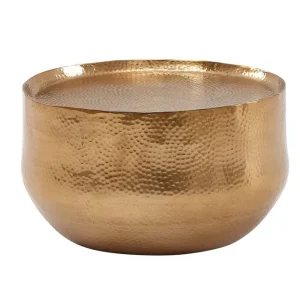 risnedsättning Wohnling Soffbord Wohnling rund metall 60 cm hamrat utseende, orientalisk stil Guld Guld - Möbler