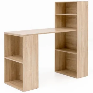 Rea Wohnling Skrivbord Wohnling med hylla 120x120x53 cm trä i modern stil Sonoma Sonoma - Möbler