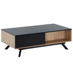 Wohnling Soffbord Wohnling Rektangulär MDF ek-look med stor lådbricka modern look - Möbler Endast denna vecka