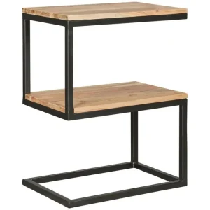 Wohnling Sido bord Wohnling Massivt trä, S Cube, metallram i lantlig stil Akacia Akacia - Möbler Begränsat antal