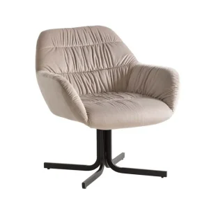 Wohnling Lounge & Cocktailstol Wohnling mysig sammet klädd, med armstöd, modern stil Beige Beige - Möbler Snabb frakt