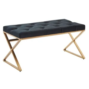 Lägg i varukorgen Wohnling Bänk Wohnling klädd Chesterfield-utseende med sammetsklädsel enkel ram enkel ram - Möbler