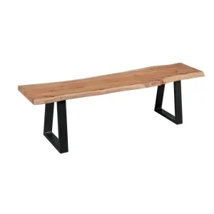 Wohnling Matbänk Wohnling Köksbänk i massivt trä med trädets kant med metallben, lantlig stil Utan ryggstöd, 160 cm Utan ryggstöd, 160 cm - Möbler Fynd