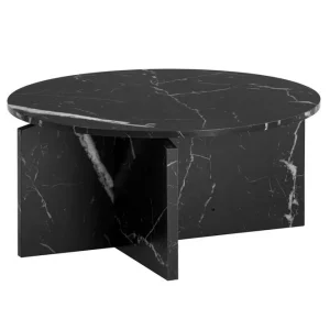 Trygg betalning Wohnling Soffbord Wohnling Rund stensikt stil modern look 70 cm, Marmor Svart 70 cm, Marmor Svart - Möbler