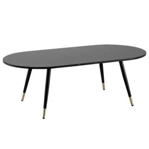 Kampanj Wohnling Soffbord Wohnling marmorlook 120 cm, oval modern stil Marmor Svart Marmor Svart - Möbler