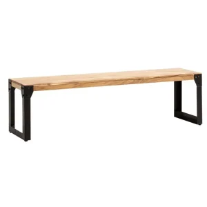Köp nu Wohnling Matbänk Wohnling massivt trä industriell stil med metallben 140 cm 140 cm - Möbler