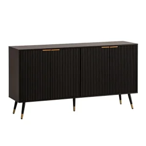 Wohnling Sideboard Wohnling Folierad spånskiva ekoptik 150 cm 4 dörrar modern - Möbler Premium