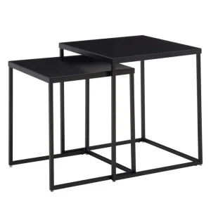 Fynd Wohnling Satsbord Wohnling Set om 2 metall pulverlackerad med metallben modern - Möbler