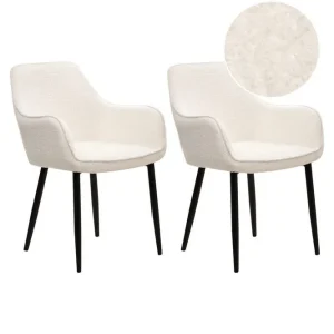 Set med 2 matstolar Alden Vit, Svart - Möbler Outlet