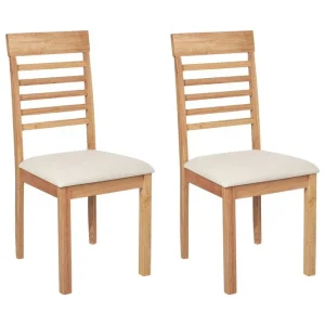 Bästa pris Set med 2 matstolar Ortley Ljus trä, beige - Möbler
