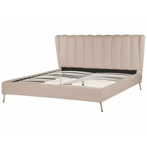 Säng med lamellram Miribel Taupe, guld, 180x200 cm - Möbler Billigare