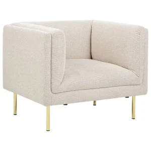 Fåtölj Moen Beige, guld - Möbler Kampanjpris