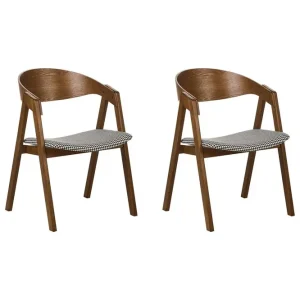 Bästa pris Set med 2 matstolar Yuba Mörk trä, svart, vit - Möbler