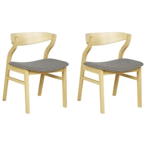 Populär Set med 2 matstolar Maroa Ljus trä, svart, vit - Möbler