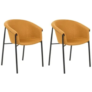 Set med 2 matstolar Ames Orange, svart - Möbler Populärt val