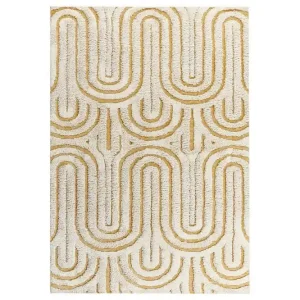 Beställ idag Matta Perai Vit, Gul, 160x230 cm - Textil & mattor