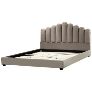 Premium Säng med lamellram Vincennes Taupe, svart, 180x200 cm - Möbler