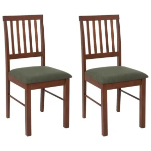 Set med 2 matstolar Orono Mörkt trä, grönt - Möbler Utförsäljning