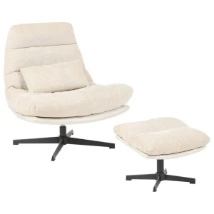 Svängbar fåtölj Tovik Beige, svart - Möbler Rabatter