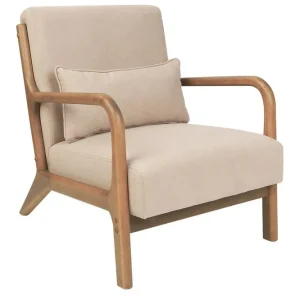 Fri frakt Fåtölj Skovde Beige, ljust trä - Möbler