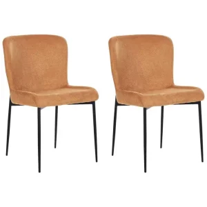 Set med 2 matstolar Ada Orange, svart - Möbler Nedsatt pris