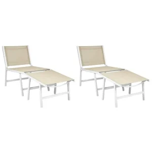 Trädgårdsstol set om 2 Marceddi Beige, vit - Utemöbler & utemiljö Populärt val