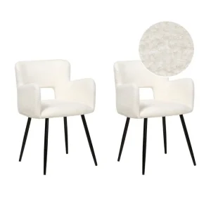 Set med 2 matstolar Bouclé Sanilac - Möbler Utförsäljning