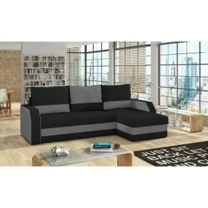 Hörnsoffa Eltap Giulio 239x150x86 cm Alova 04, Alova 36, Svart, Grå - Möbler Säker betalning