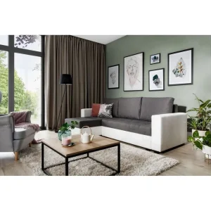 Sektionssoffa Eltap Newark 237x150x90 cm Sawana 05, Soft 17, Grå, Vit - Möbler Reapris