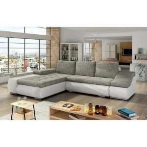 Beställ idag Sektionssoffa Eltap Ontario 295x200x82 cm Berlin 01, Soft 17, Grå, Vit, Vänster - Möbler