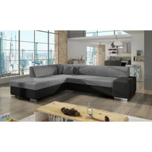 Sänkt pris Hörnsoffa Eltap Porto 278x217x74 cm Sawana 21, Soft 11, Grå, Svart, Vänster - Möbler