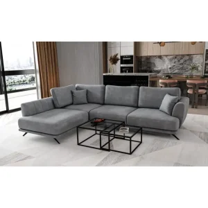 Sektion Eltap Larde 286x191x90 cm Nube 3, Ljusgrå, Vänster - Möbler Köp nu