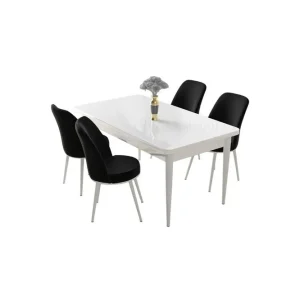 Sivaji Matgrupp 4-sits Vit/Svart - Möbler Köp online