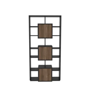Outlet Dargaville Bokhylla 85 cm Svart/Valnöt - Förvaring
