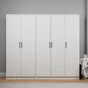 Rabatter Olera Garderob 200x180 cm Vit - Förvaring
