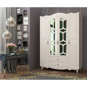 Nedsatt pris Noric Garderob 140x190 cm Matt Vit - Förvaring