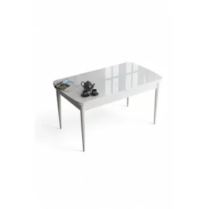 Begränsat antal Javren Matbord 114 cm Rektangulär Vit Marmor/Vit - Möbler