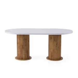 Handla nu Babilas Matbord 180 cm Oval Vit - Möbler
