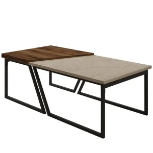 Bulskoll Soffbord 120 cm Travertine/Valnöt - Möbler Extra rabatt