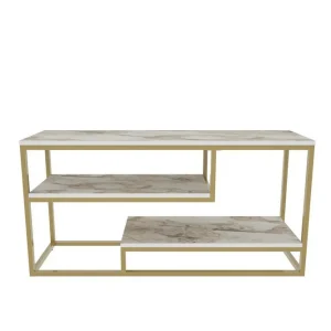 Lorin Tv-bänk 120 cm Guld - Möbler Lägg i varukorgen