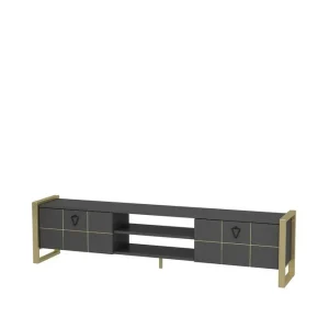 Fynd Munetaka Tv-bänk 184 cm Antracit/Guld - Möbler