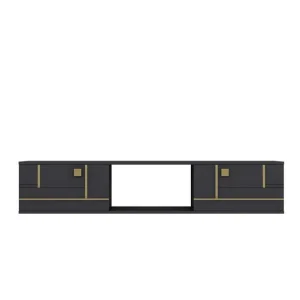 Premium Jorin Tv-bänk 150 cm Antracit/Guld - Möbler