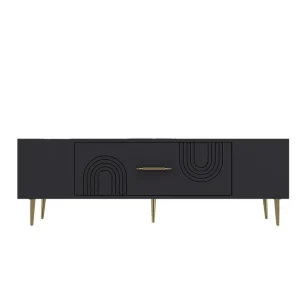 Lägg i varukorgen Drova Tv-bänk 150 cm Antracit/Guld - Möbler
