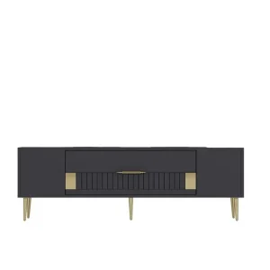 Anira Tv-bänk 150 cm Antracit/Guld - Möbler Beställ nu