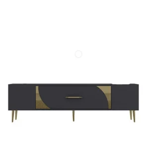 Aldor Tv-bänk 150 cm Antracit/Guld - Möbler Kundfavorit