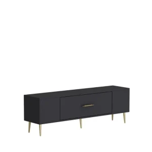 Feynor Tv-bänk 150 cm Antracit/Guld - Möbler Kundfavorit