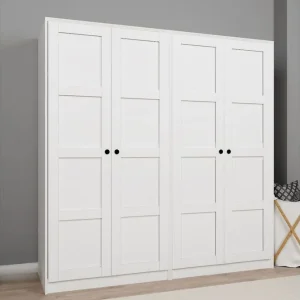 Nagouri Garderob 188x190 cm Vit - Förvaring Bästa pris