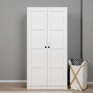 Utförsäljning Nagouri Garderob 94x190 cm Vit - Förvaring